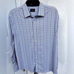 UNTUCKit. Armand.Navy/White/Grey Checkered, Long Sleeve, Button Down Shi…